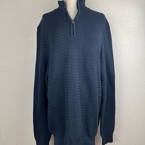 NWT Joseph Abboud Heritage Quarter Zip Sweater Top Size L EUC